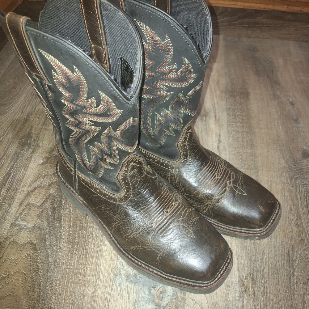 Men's Western Leather Boots - Brown